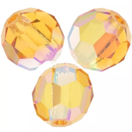 5mm Preciosa Crystal Round Faceted Beads - Topaz AB x15
