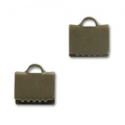 Crimp-end for ribbon 7mm Bronze tone x10