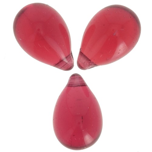6x9mm Drops - Transparent Ruby x25