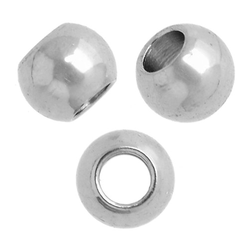 3 mm beads with 1.5 mm hole - 303 stainless steel x10