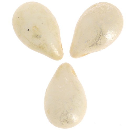 6x9mm Drops - Opaque White Picasso x25