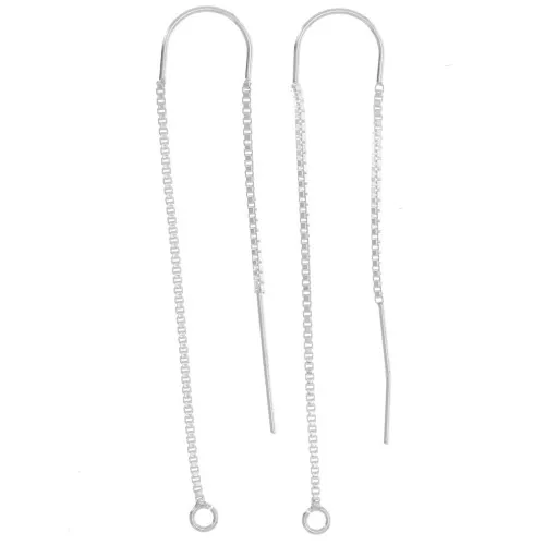 925 Sterling Silver Earthread 50+45mm x2