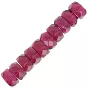6x3mm Round faceted beads - Fuchsia x25