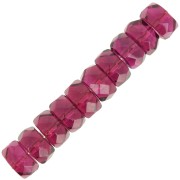 Heishi faceted rondelle beads 6x3 mm - Fuchsia x25