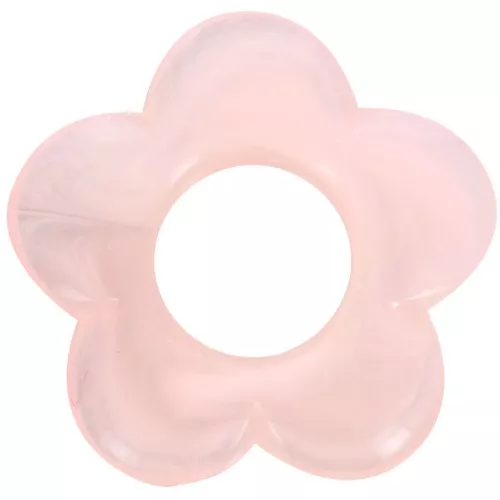 21mm flower pendant in resin - Light pink marbled x1