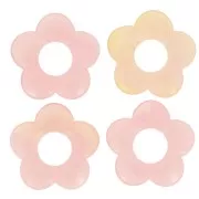 21mm flower pendant in resin - Light pink marbled x1