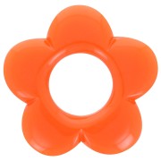 21mm flower pendant in opaque resin - Orange x1