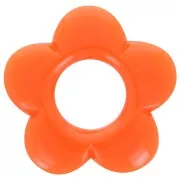 Pendants - Charms - 21mm flower pendant in opaque resin - Orange x1 21mm flower pendant in opaque resin - Orange x1
