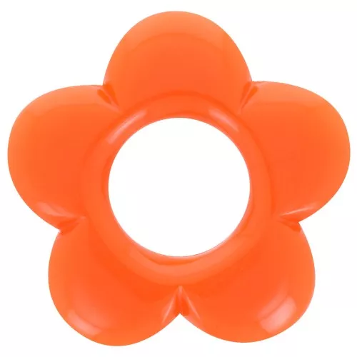 21mm flower pendant in opaque resin - Orange x1
