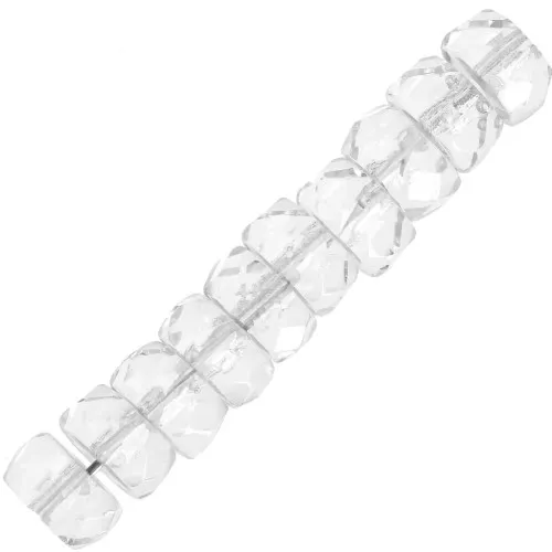 Heishi faceted rondelle beads 6x3 mm - Crystal x25