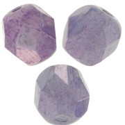 Fire Polished faceted round beads 6mm Opaque Luster Amethyst x25|raw }}