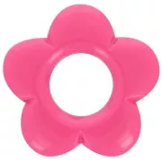 Pendentif fleur 21 mm en résine opaque - Rose fuchsia x1