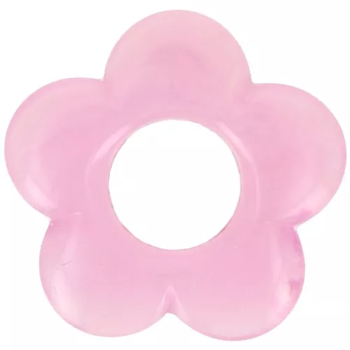 21 mm flower pendant in translucent resin - Rose dragée marbled x1