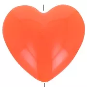 Beads - 26x27mm Heart bead in opaque resin - Orange x1 26x27mm Heart bead in opaque resin - Orange x1