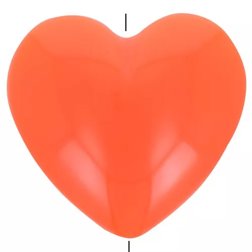 26x27mm Heart bead in opaque resin - Orange x1