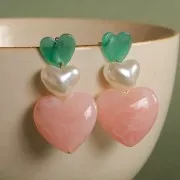 26x27mm opaque resin heart bead - Peach x1