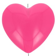 26x27mm opaque resin heart bead - Fuchsia pink x1