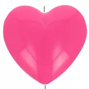 Perle coeur 26x27 mm en résine opaque - Rose fuchsia x1
