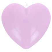 26x27mm Heart bead in opaque resin - Light violet x1
