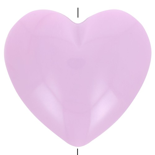 26x27mm Heart bead in opaque resin - Light violet x1