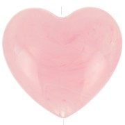 26x27mm Heart bead in translucent resin - Light pink marbled x1|raw }}