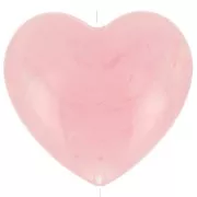 26x27mm Heart bead in translucent resin - Light pink marbled x1