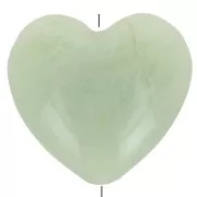 Perle coeur 26x27 mm en résine translucide - Lichen marbré x1