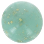 16mm Opaque resin beads - Water green - Gold speckled x4|raw }}