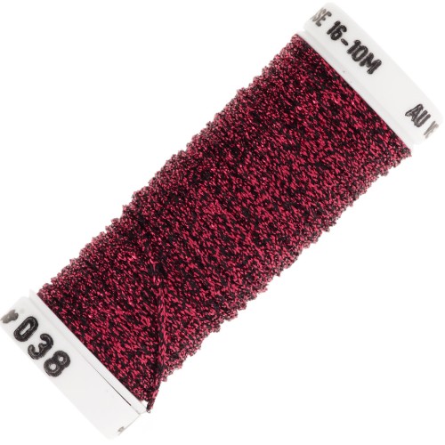 Metallic embroidery braided thread 16 Au ver à soie - Red Black (038) x10m