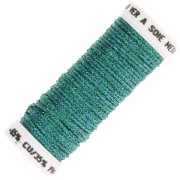 Metallic embroidery braided thread 16 Au ver à soie - Blue - green (608)x10m
