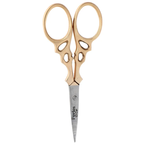 Worked embroidery scissors 9 cm by Perles& Co - Gold x1