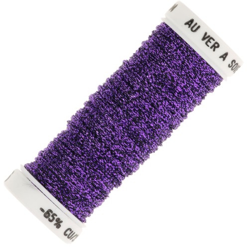 Metallic embroidery braided thread 16 Au ver à soie - Dark violet 026 x10m