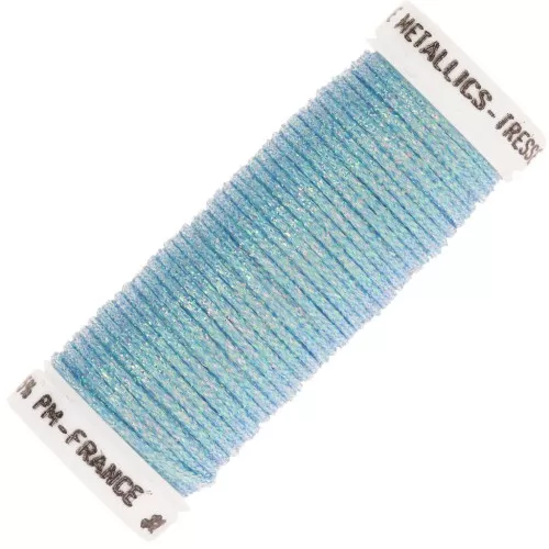 Metallic embroidery braided thread 16 Au ver à soie - Blue (049) x10m