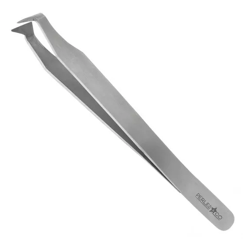 Precision tweezers - curved tweezers flat nose - 12 cm x1