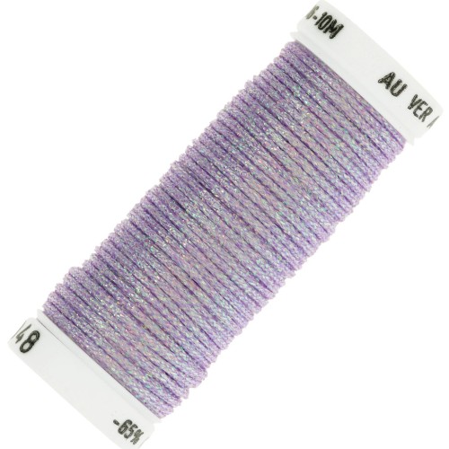 Metallic embroidery braided thread 16 Au ver à soie - Light violet 048 x10m