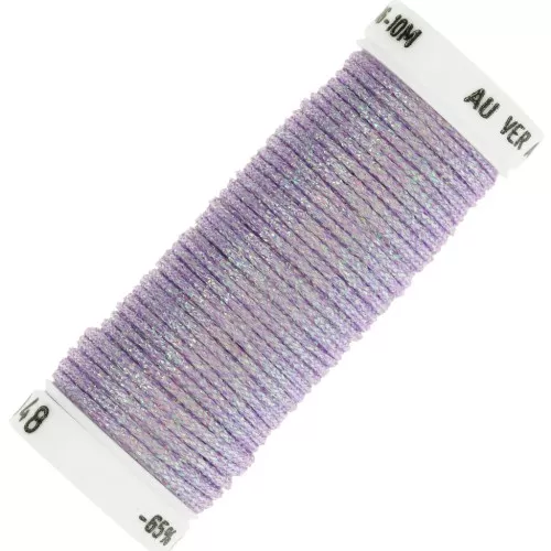 Metallic embroidery braided thread 16 Au ver à soie - Light violet 048 x10m