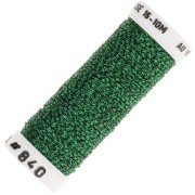 Metallic embroidery braided thread 16 Au ver à soie - Dark green 840 x10m|raw }}
