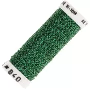 Metallic embroidery braided thread 16 Au ver à soie - Dark green 840 x10m