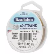 49strands 0.46mm beading wire - Beadalon - Stainless steel - Satin gold x3.05m