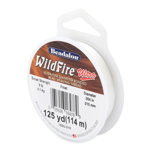 WildFire Ultra 0.10mm nylon bead weaving thread - White x114.4m