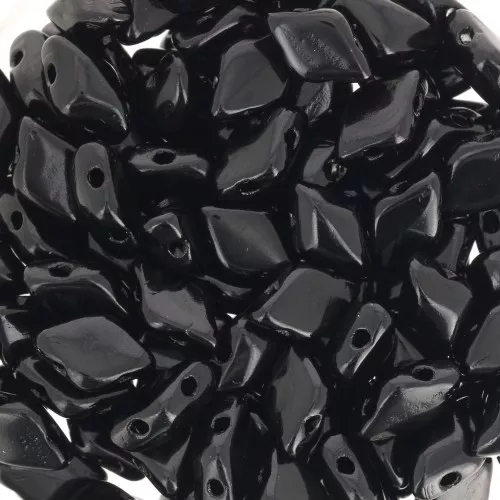 8x5mm Gemduo 2-hole glass beads - Jet x10g