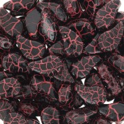 9x5.5mm 2-hole Czech Glass Paisley Duo beads - Ionic Jet - Orange x10g|raw }}