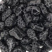 9x5.5mm 2-hole Czech Glass Paisley Duo beads - Ionic Jet - White x10g