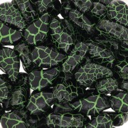 9x5.5mm 2-hole Czech Glass Paisley Duo beads - Ionic Jet - Green x10g