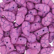 9x5.5mm 2-hole Czech Glass Paisley Duo beads - Ionic Pink - Blue x10g|raw }}