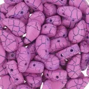 9x5.5mm 2-hole Czech Glass Paisley Duo beads - Ionic Pink - Blue x10g