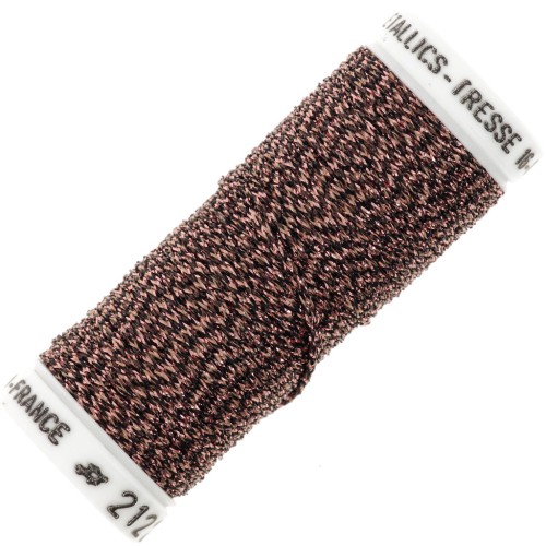 Metallic embroidery braided thread 16 Au ver à soie - Copper Brown 2122 x10m