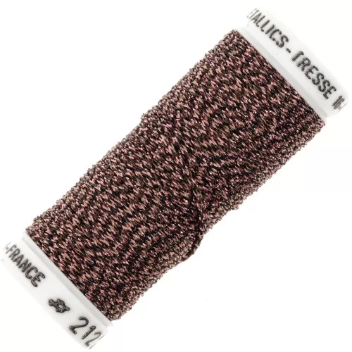 Metallic embroidery braided thread 16 Au ver à soie - Copper Brown 2122 x10m