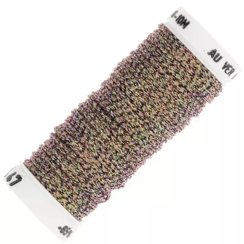 Metallic embroidery braided thread 16 Au ver à soie - Iridescent gold (447) x10m
