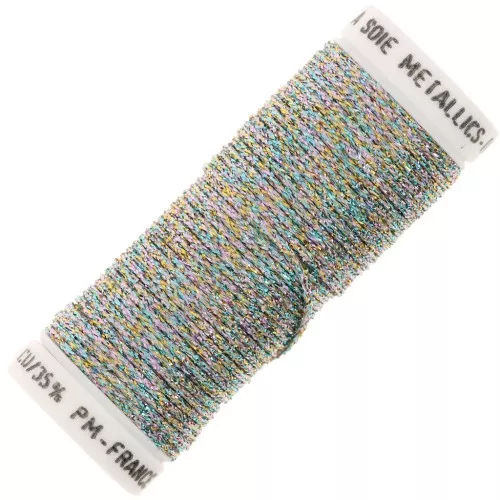 Metallic embroidery braided thread 16 Au ver à soie - Multicolored 041 x10m